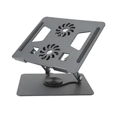 GENERICO - Soporte Ajustable Para Laptop Portátil 2 Ventiladores 360