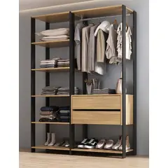 GENERICO - Closet Abierto 5 Estantes 1 Ropero 2 Cajones