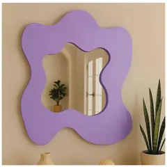 GENERICO - Espejo Decorativo Lila con Forma Orgánica