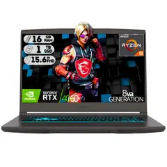 MSI - Portatil Gamer Thin A15 AMD Ryzen 9-8945HS RAM 16GB SSD 1TB RTX 4060 8GB