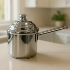 TECNOHOGAR JS - Olla Acero Quirúrgico 500ml Pequeña Asa Moderna Inducción