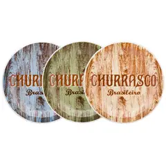 OXFORD - SET 3 PLATOS CHURRASCO 26 CMS