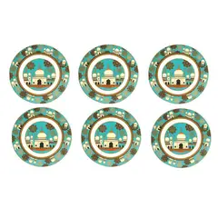 TIGRES DEL ASIA - SET 6 PLATOS LLANOS CERAMICA PALACE