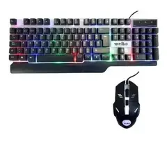 AMERICAN GENERICS - Combo Gamer Weibo WB-550 Teclado Iluminado RGB + Mouse con Cable