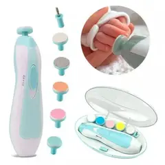 AMERICAN GENERICS - Lima de Uñas Eléctrica 6 en 1 para Bebés y Niños - azul