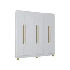 GENERICO - Closet En Madera 4 Puertas 2 Cajones De 202*120 cm ancho Blanco