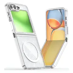 GENERICO - Forro Escarcha Case Compatible Samsung Z Flip 6 Transparente