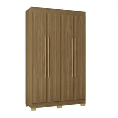 GENERICO - Closet En Madera 4 Puertas 2 Cajones De 202*120 cm Ancho Castaño