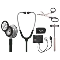 LITTMANN - Fonendoscopio Classic 3 Black 5620 + Tensiometro + Martillo + Tijera