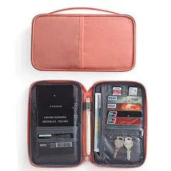 GENERICO - Porta Documentos Organizador Viaje Pasaporte Tarjetas Llaves Pink