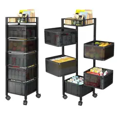 GENERICO - Mueble Organizador Cocina Cestas Giratorias Frutas Verduras