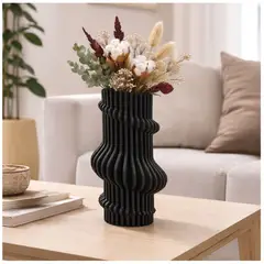 GENERICO - Florero Decorativo Negro Moderno para Flores Secas