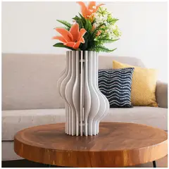 GENERICO - Florero Decorativo Color Blanco para Flores Secas