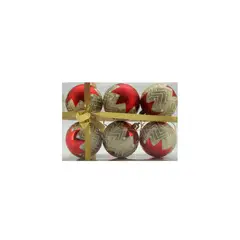 NAVILANDIA - SET X 6 BOLAS 7 CM BOLAS PUNTOS BLANCOS ROJO