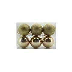 NAVILANDIA - SET X 6 BOLAS 8CM BRILL-ESC DORADO