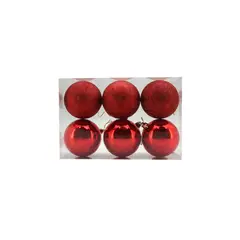 NAVILANDIA - SET X 6 BOLAS 8CM BRILL-ESC ROJO