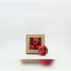 NAVILANDIA - SET X 4 BOLAS 8CM CUADROS ROJONEGRO
