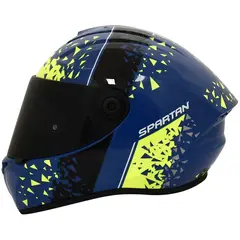 SPARTAN - CASCO MOTO DRAKEN CERTIFICADO BROKEN AZUL BRILLO