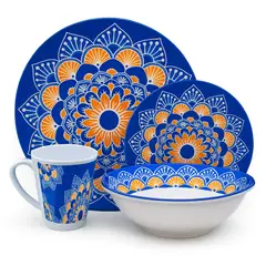 KITCHENWARE - VAJILLA EN MELAMINA CLASICA ARMONIA 16 PIEZAS