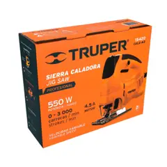 TRUPER - Sierra caladora 550W 4.5 A velocidad variable, PRO (15420)
