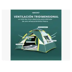 INNOVA - Carpa Camping Automática 4 Personas Impermeable Ventilación