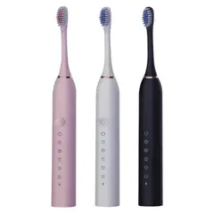 GENERICO - Cepillo De Dientes Color Rosa Eléctrico Recargable con 4 Cabezales Cuidado Completo