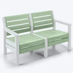 RIMAX - Sofá Doble Barú Verde - Blanco