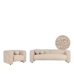 GENERICO - Juego de Sala Francia Moderno de Betcompras beige 3 Plazas