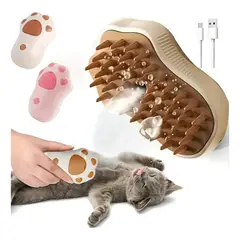 GENERICO - Cepillo Vapor Peine 3 En 1 Masajeador Perros Gatos x2 Unid