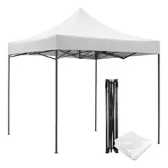 JARDIMEX - Toldo Carpa 3x3 Blanco Plegable Reforzado Impermeable