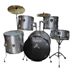 GENERICO - Batería Acústica Ayson 5 Piezas con Platillos y Silla