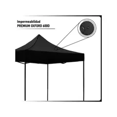 JARDIMEX - Carpa Toldo 3X3 Negro Plegable Reforzada Impermeable para eventos
