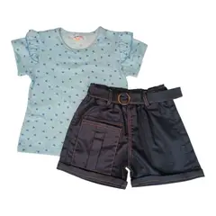 BABY MAS - CONJUNTO ROPA NIÑA BLUSA + SHORT TL 18 A 24 MESES