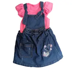 BABY MAS - JARDINERA ROPA NIÑA BLUSA ROSA TL 12 MESES