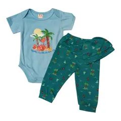 BABY MAS - CONJUNTO ROPA NIÑO MAMELUCO + PANTALON TL 0 A 6 MESES