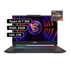 MSI - PORTATIL CYBORG AMD RYZEN AI 7 260 RAM 32GB DDR5 / SSD 1TB M.2 / RTX 5060 8GB