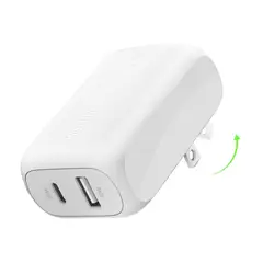 BELKIN - Cargador Doble Puerto 42W Carga Rápida para Iphone y Samsung Boostcharge WCB009DQ