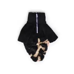 WAWAW - Saco S TE cuello alto cremallera bisonte camel manchas negras con corte negro