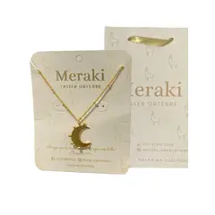 MERAKI - Cadena con Dije de Luna bañados en oro 24kt
