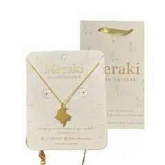 MERAKI - Cadena con Dije del Mapa de Colombia bañados en oro 24kt