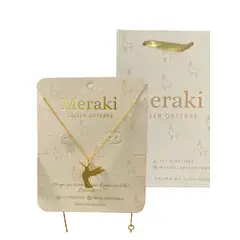 MERAKI - Cadena con Dije de Colibrí bañados en oro 24kt