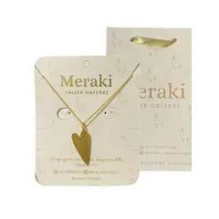 MERAKI - Cadena con Dije de Corazón bañados en oro 24kt
