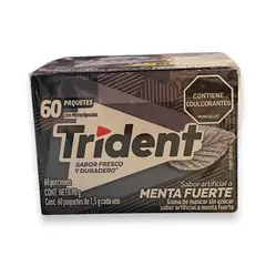 ADAMS - Chicle Trident Menta Fuerte X 60 unidades