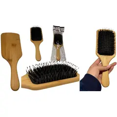 MAZUGI - Cepillo Plano liso Peine Cerdas suaves Para Cabello De Bambú
