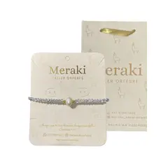 MERAKI - Pulsera de cristal murano plateado con perla bañada en oro 24kt