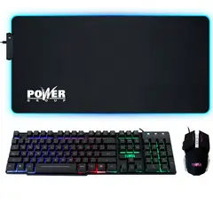 POWER GROUP - Kit De Teclado Y Mouse Y Padmouse Gc801 3 En 1