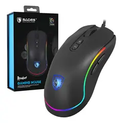 SADES - Mouse Gamer Revolver 9 Botones Programable 10.000 Dpi