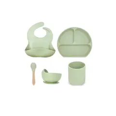 GENERICO - Vajillas para bebe BPA FREE silicona verde
