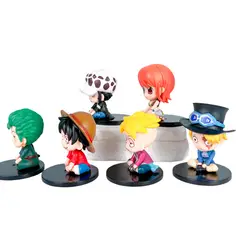GENERICO - Figura Coleccionable Mini Monkey D. Luffy X 6 Personajes