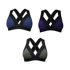 ALMA FIT - Top Brasier Deportivo Elástico Pack de 3